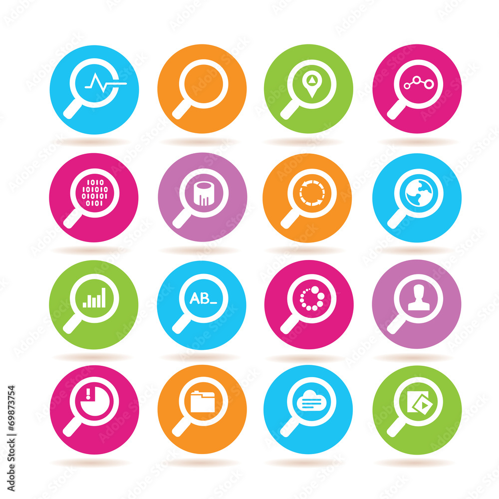 magnifier glass icons, analytics icons magnifier glass icons, analytics icons