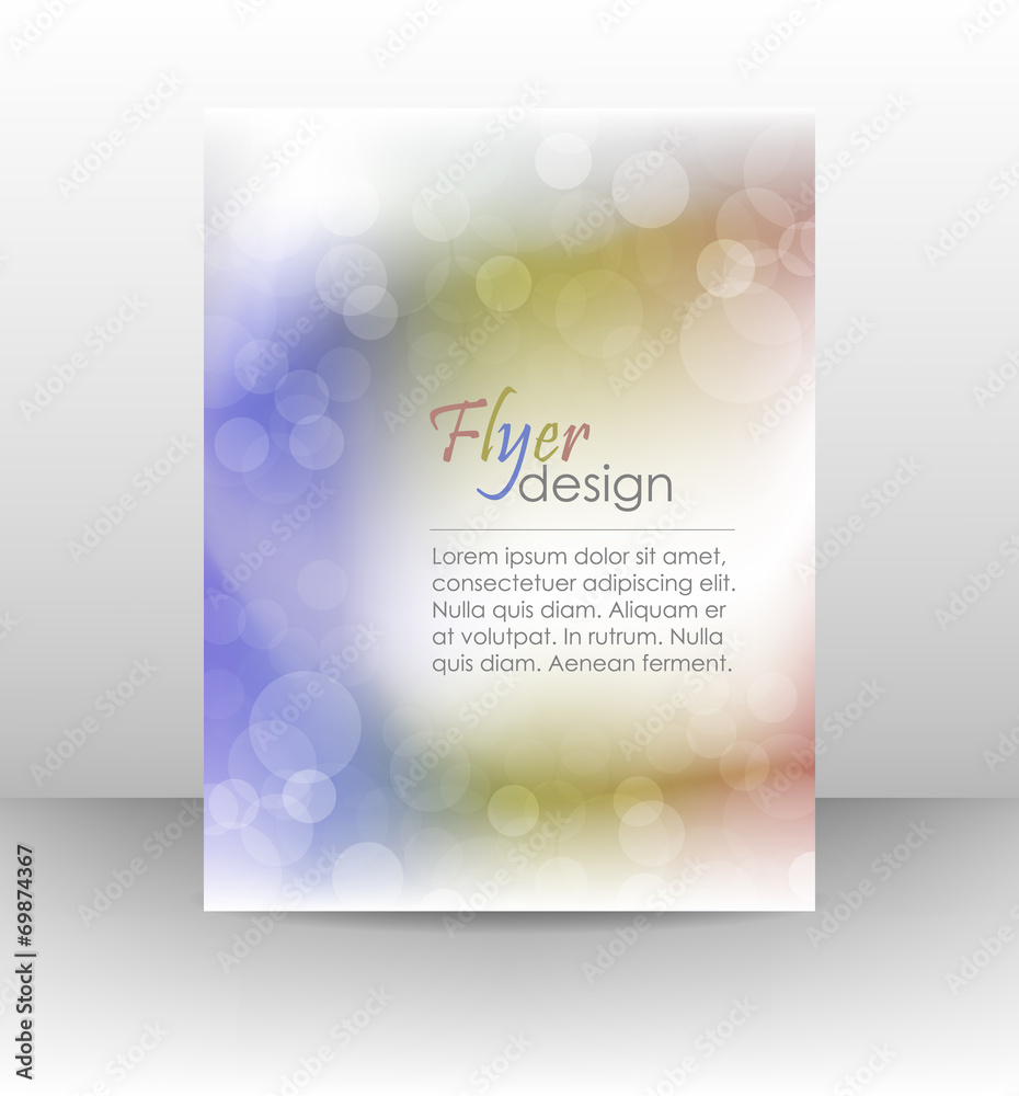 Business flyer template, cover design with shiny effect