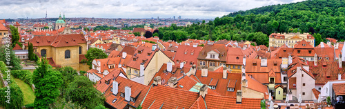 Red roofs of Prague - panorama, Czech Republic
