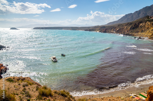 Bolnuevo beach in Mazarron, Murcia, Spain © Pabkov
