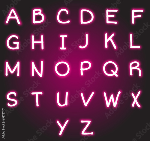 Neon alphabet vector