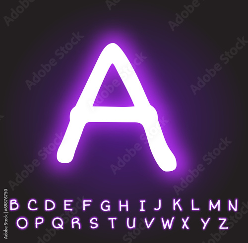 Neon alphabet vector