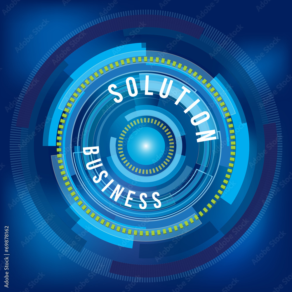 Business solution with blue circle digital background Business solution with blue circle digital background