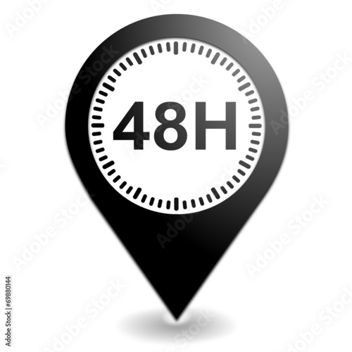 48 heures sur symbole localisation noir