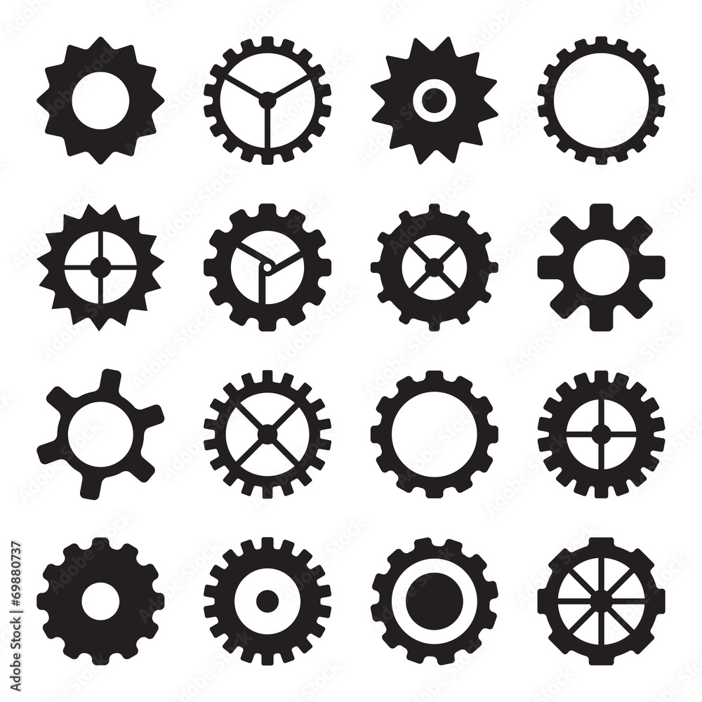 Set of cogwheels, pinions and gears Set of cogwheels, pinions and gears