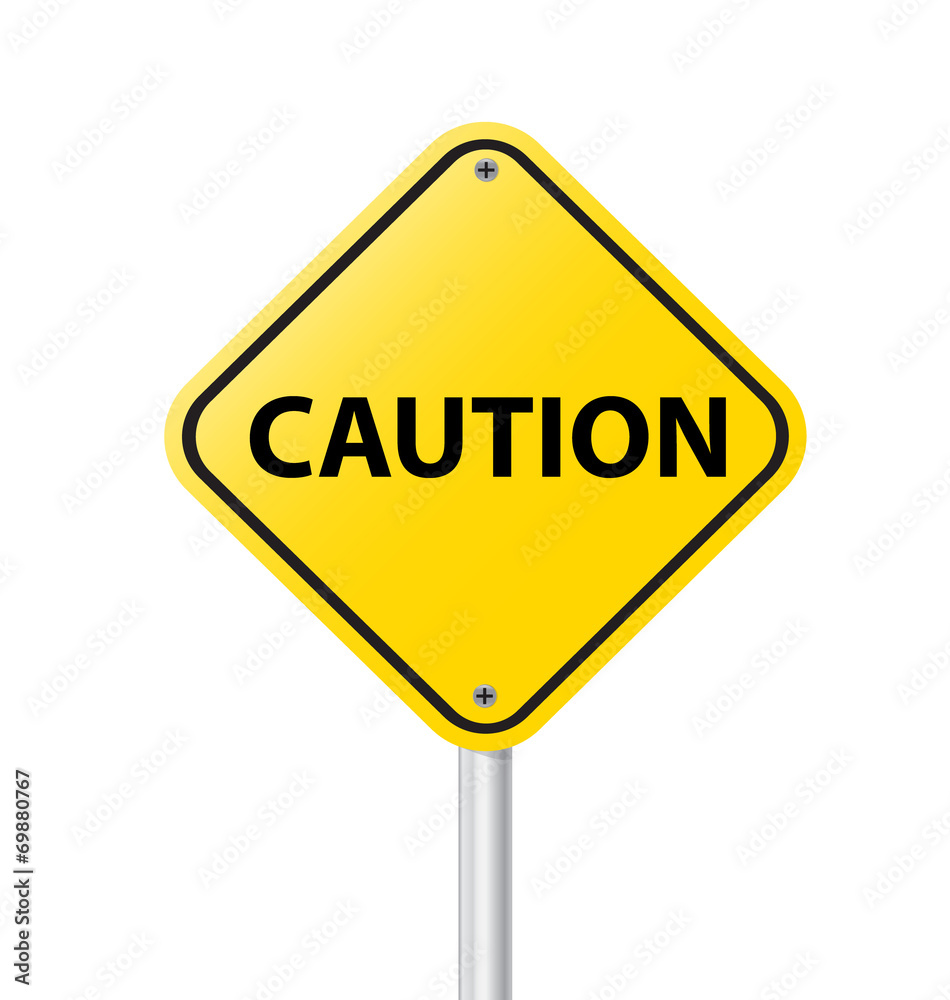 Yellow warning blank caution sign on a white background vector i Yellow warning blank caution sign on a white background vector i
