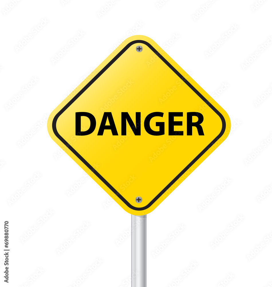 Yellow danger blank warning sign on a white background vector il Yellow danger blank warning sign on a white background vector il