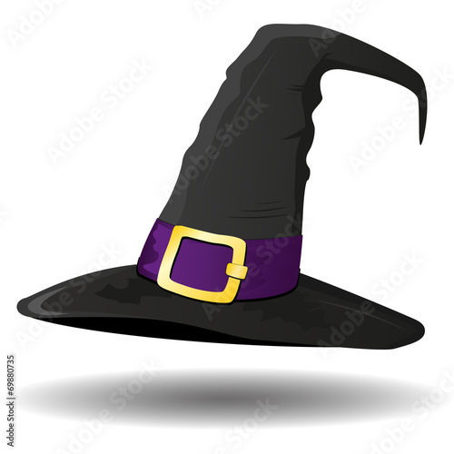 Witch's hat on white background, vector