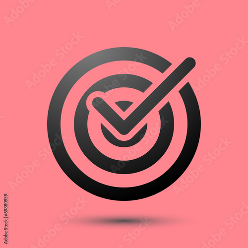 Isolated target icon symbol over red