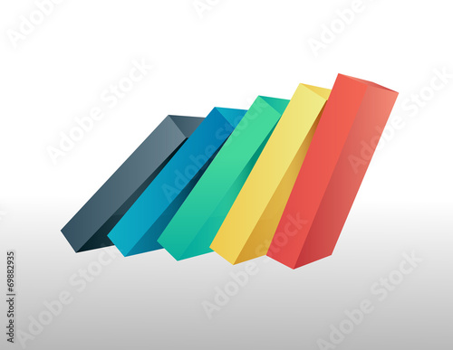 Colourful bars falling over vector