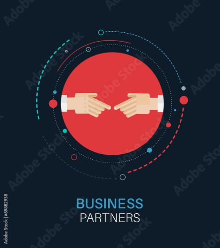 Business partners hand shake vector