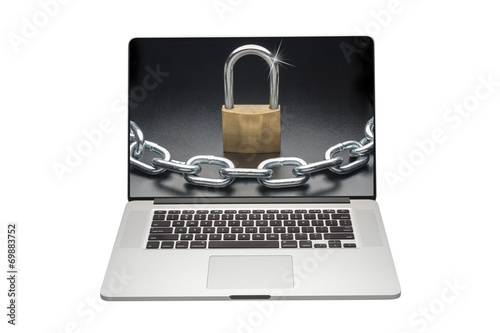 Fotografía Computer internet security, isolated