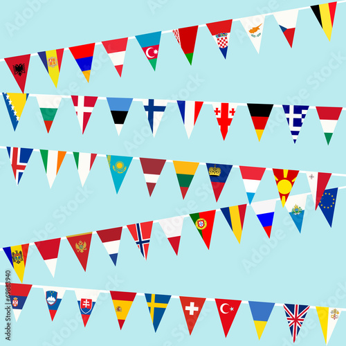 Bunting European countries flags