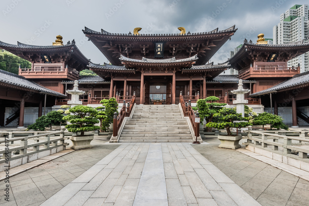 Naklejka premium Chi Lin Nunnery courtyard Kowloon Hong Kong