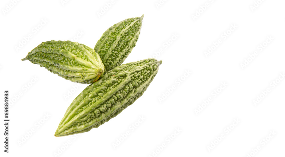 Bitter gourd vegetable over white background Bitter gourd vegetable over white background
