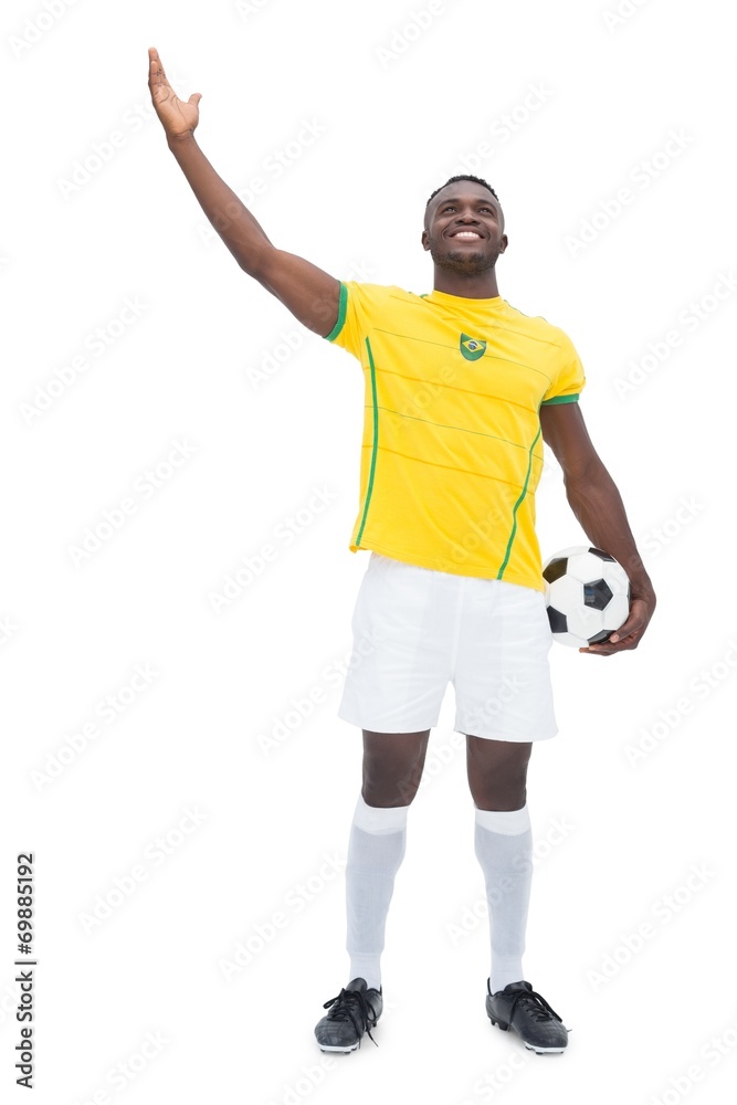 Full length of Brazilian football player