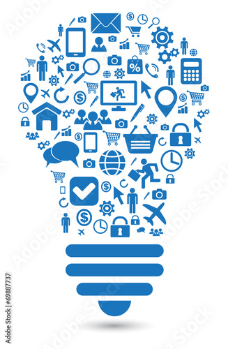 lightbulb social media concept