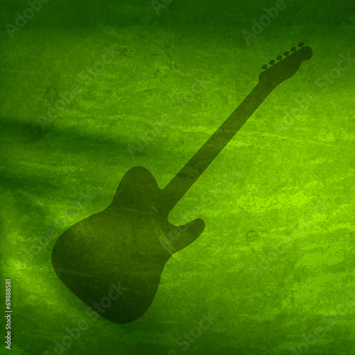 Vector Watercolor guitar, easy all editable