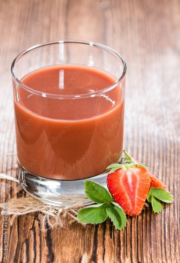 Glass with Strawberry Juice Stock Photo Adobe Stock
