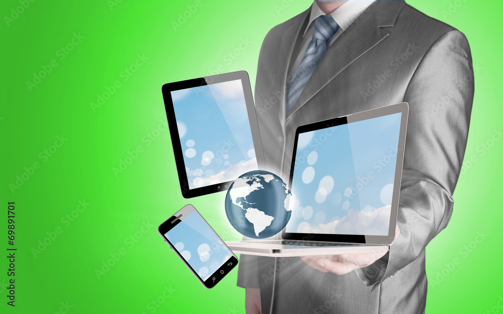 Technology in the hands of businessmen Technology in the hands of businessmen