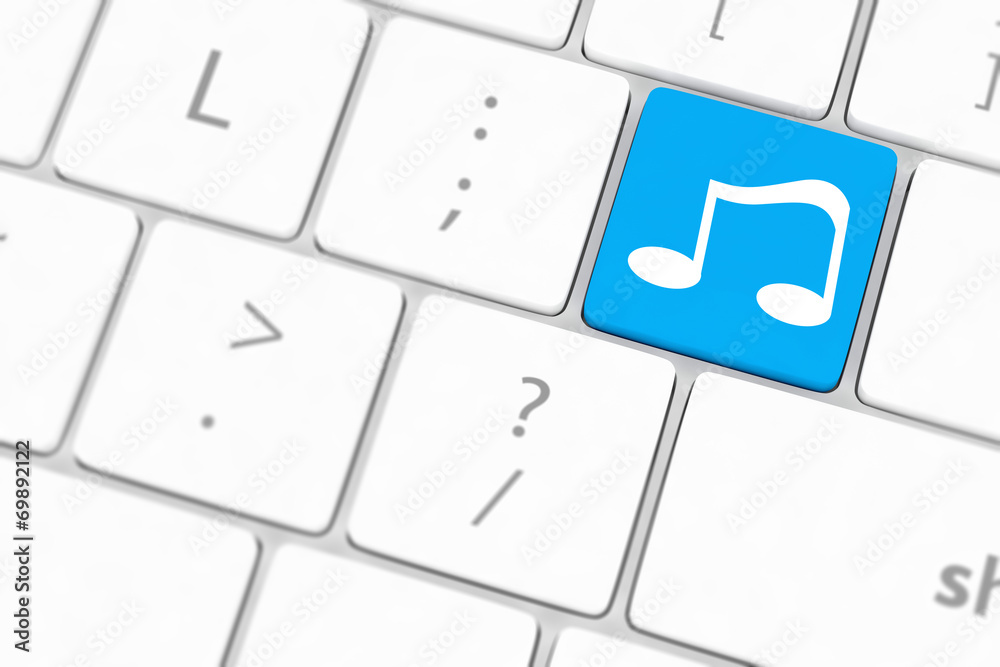 computer keyboard with icon music computer keyboard with icon music