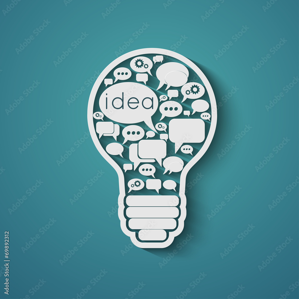 bulb with bubble speech