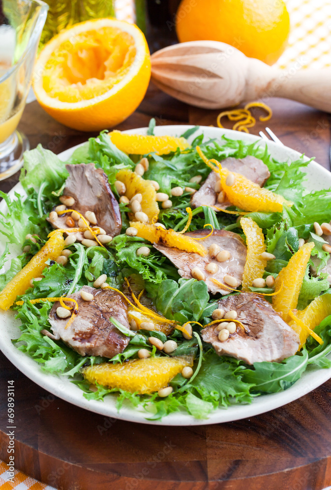 Duck breast and orange salad