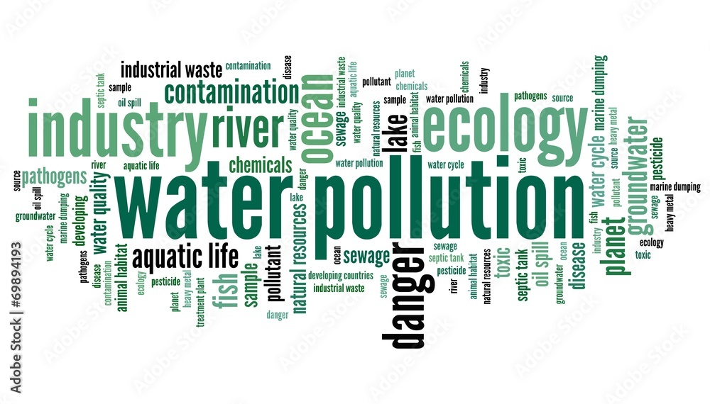 Water pollution - word cloud concept Water pollution - word cloud concept