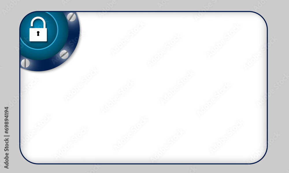 blue box for any text with padlock blue box for any text with padlock