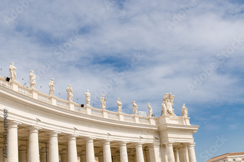 Photography columns and statues in St. Peter's Square, Vatican, Rome