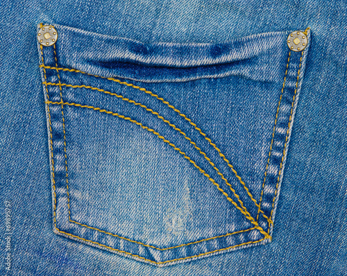 Pocket of blue jeans photo