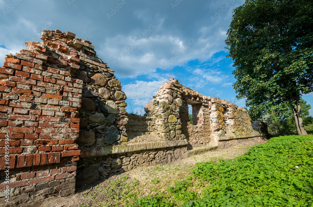 Ruins of old warehouse in Lithuania vilage