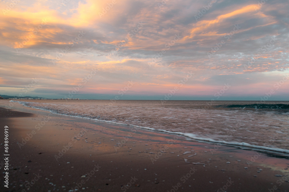 sunset on the beach