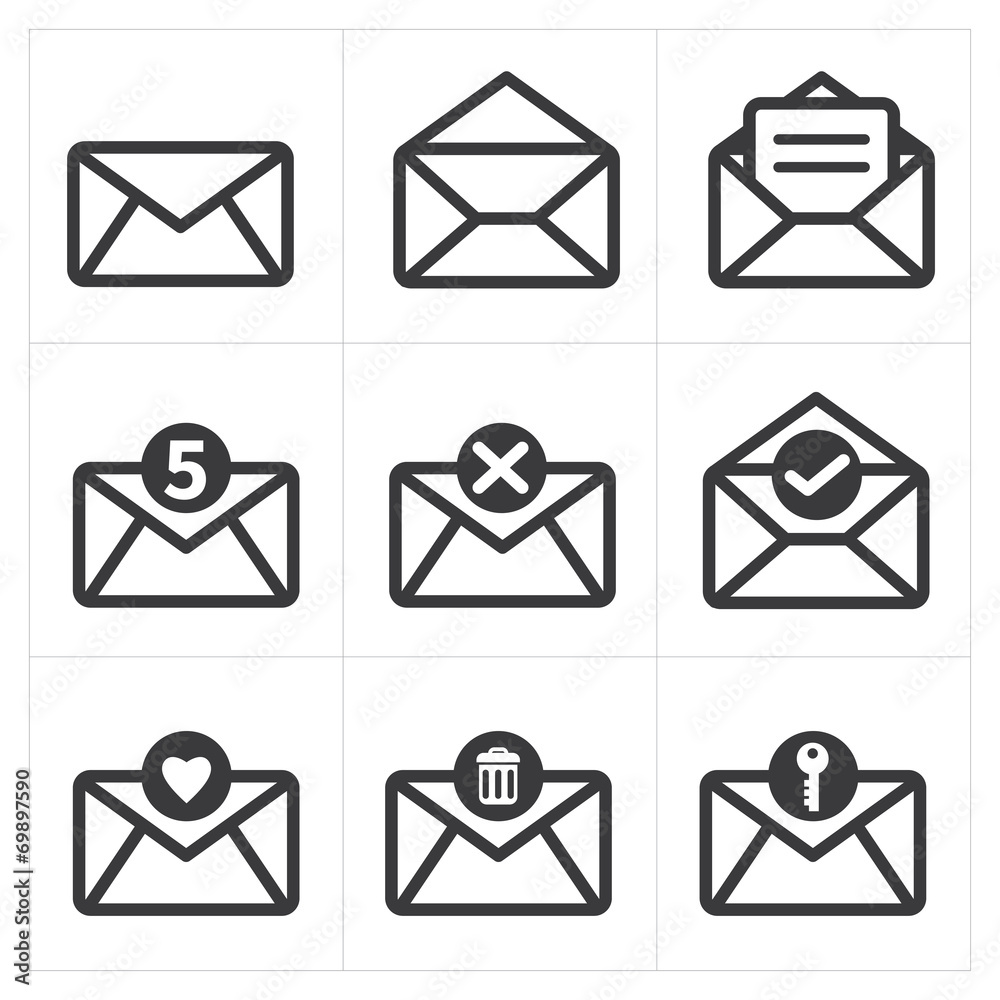 Set of icon for mail. Messages icon Set of icon for mail. Messages icon