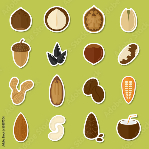 Nuts stickers set