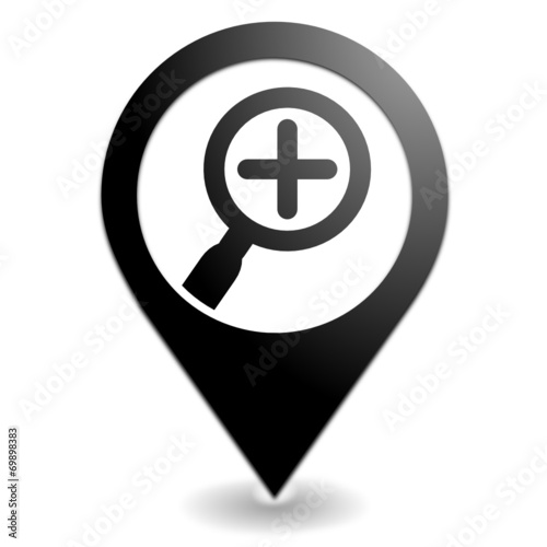 zoom sur symbole localisation noir
