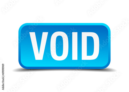Void blue 3d realistic square isolated button