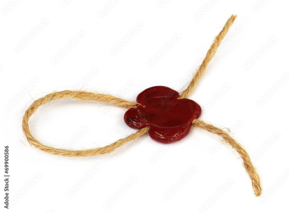 Wax seal on rope knot