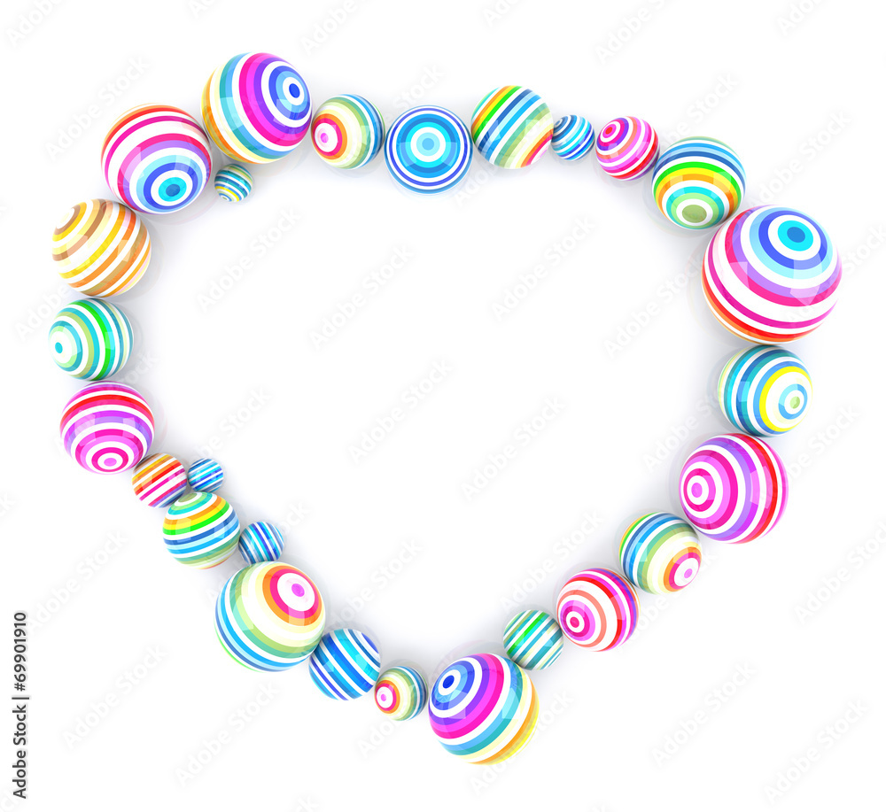 Heart Shaped Frame with Colorful Balls