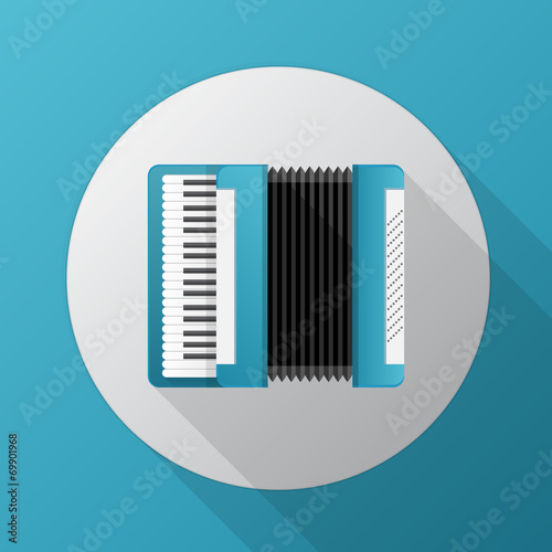 Flat vector icon for blue accordion
