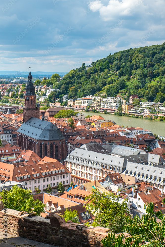 City of Heidelberg at the Neckar river in Germany