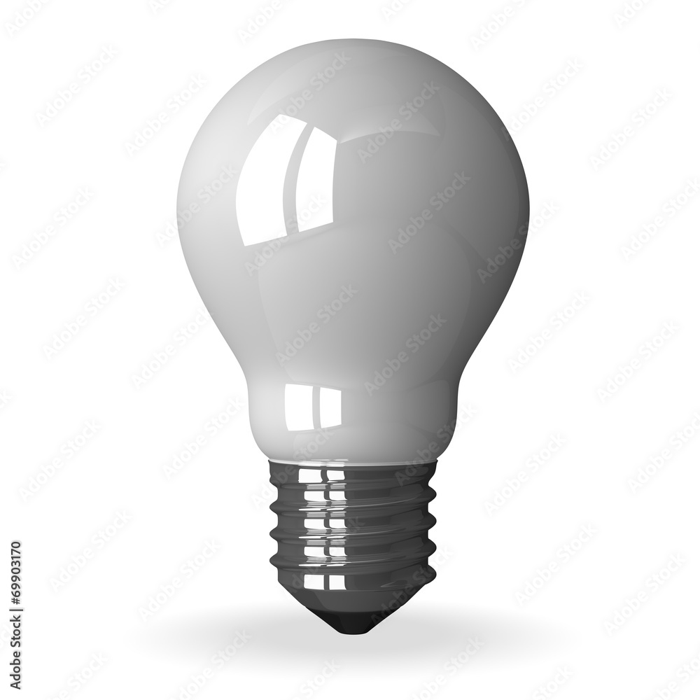 White tungsten light bulb standing White tungsten light bulb standing