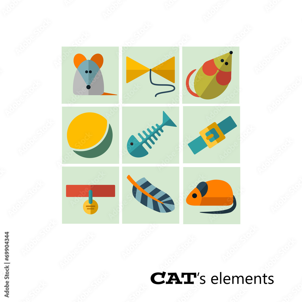 Vector cats elements