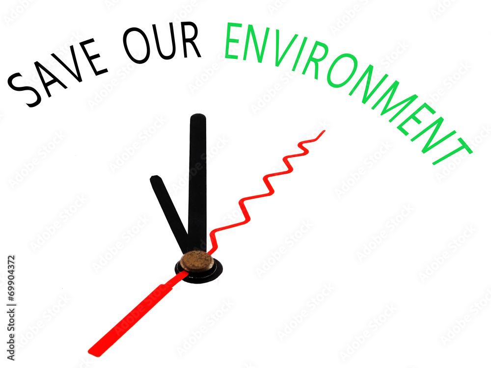 Save our Environment with clock concept Save our Environment with clock concept