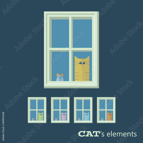 Vector cats elements