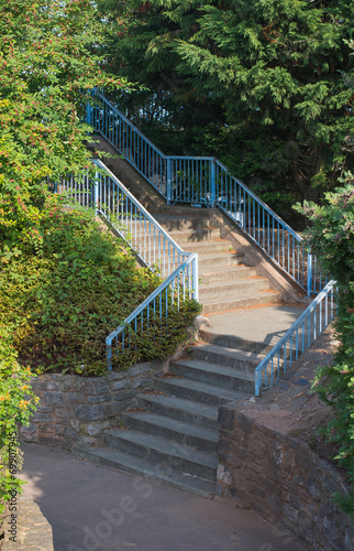 Stairs With Blue Railings