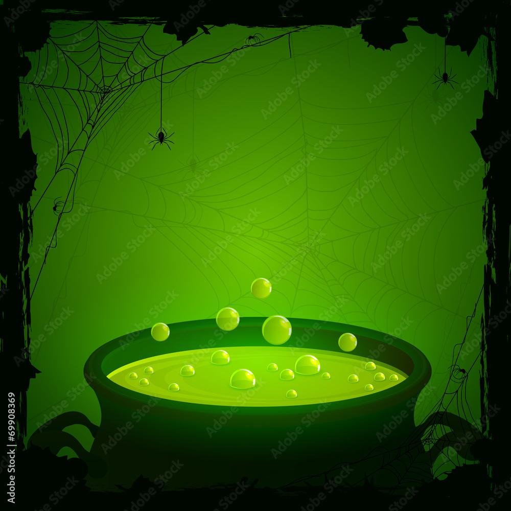 Fototapeta premium Halloween background with green potion