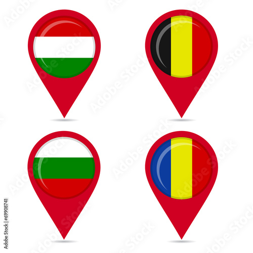 Free Download Map pin icons of national flags of some European countries - GFXLoad