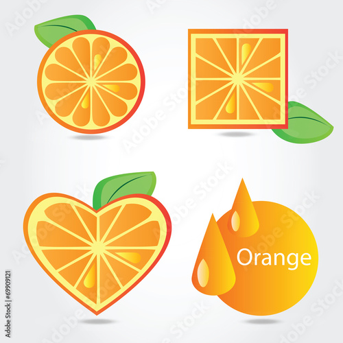 Shapes of orange fruit
