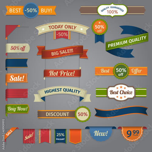 Discount retro ribbon color set
